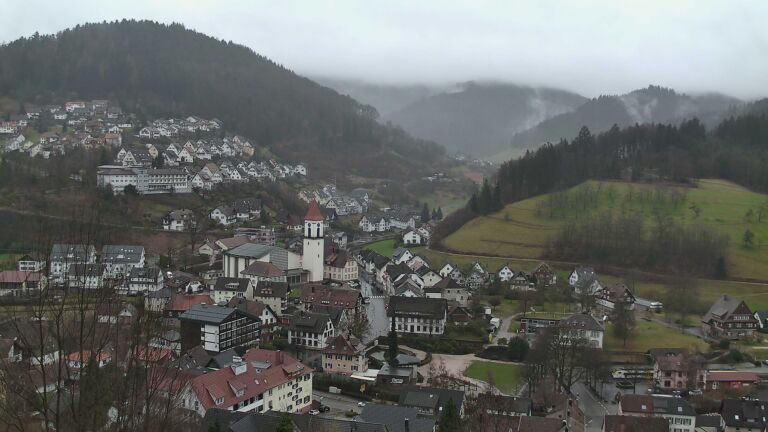 Dieses Bild zeigt eine Webcam-Aufnahme von Ottenhöfen, aufgenommen am Samstag, den 21.02.2026 um 12:10 Uhr