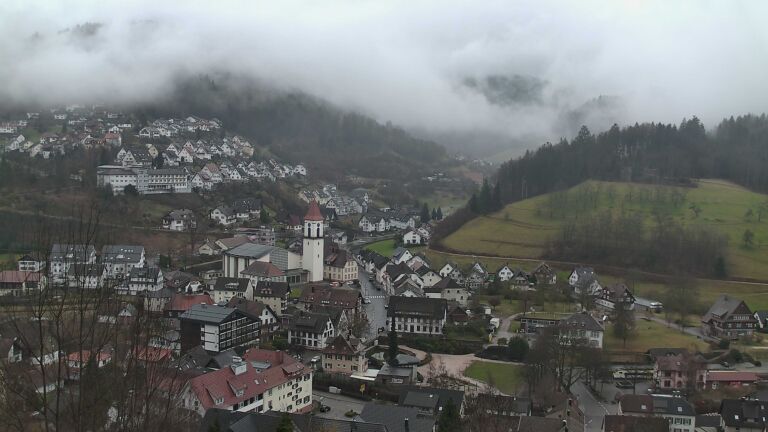 Dieses Bild zeigt eine Webcam-Aufnahme von Ottenhöfen, aufgenommen am Samstag, den 14.02.2026 um 09:20 Uhr