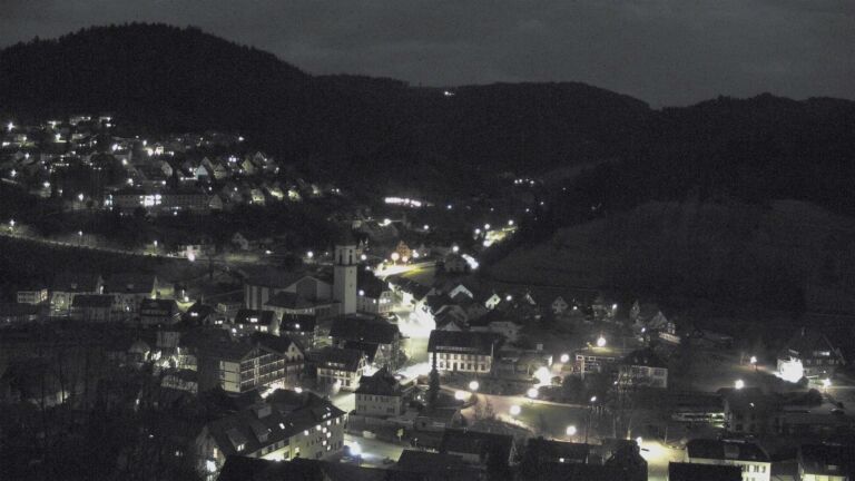 Dieses Bild zeigt eine Webcam-Aufnahme von Ottenhöfen, aufgenommen am Samstag, den 28.02.2026 um 23:00 Uhr