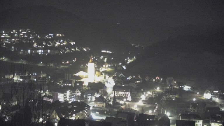 Dieses Bild zeigt eine Webcam-Aufnahme von Ottenhöfen, aufgenommen am Samstag, den 27.12.2025 um 21:00 Uhr