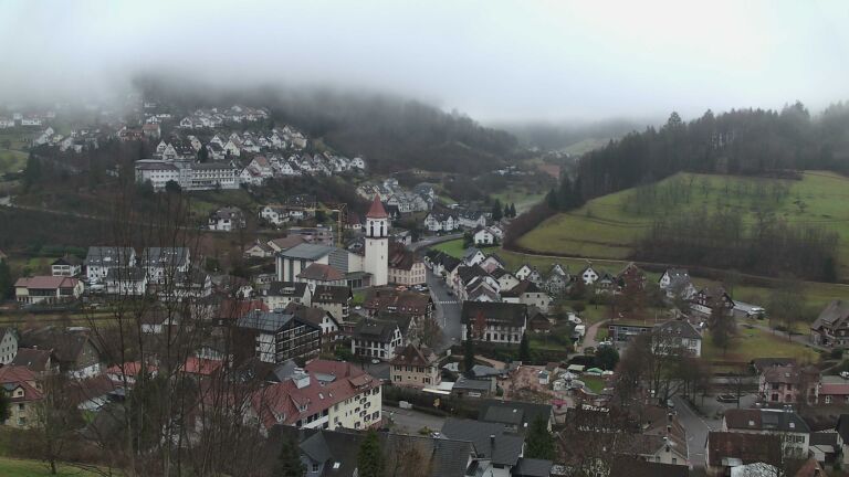 Dieses Bild zeigt eine Webcam-Aufnahme von Ottenhöfen, aufgenommen am Sonntag, den 14.12.2025 um 09:20 Uhr