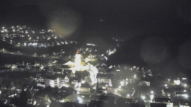 Dieses Bild zeigt eine Webcam-Aufnahme von Ottenhöfen, aufgenommen am Freitag, den 09.01.2026 um 19:50 Uhr