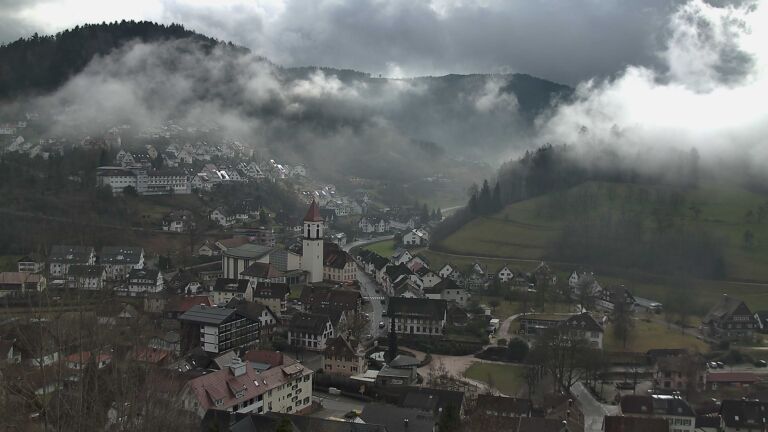 Dieses Bild zeigt eine Webcam-Aufnahme von Ottenhöfen, aufgenommen am Montag, den 02.02.2026 um 12:50 Uhr