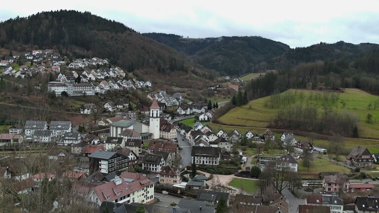 Dieses Bild zeigt eine Webcam-Aufnahme von Ottenhöfen, aufgenommen am Sonntag, den 22.02.2026 um 11:50 Uhr