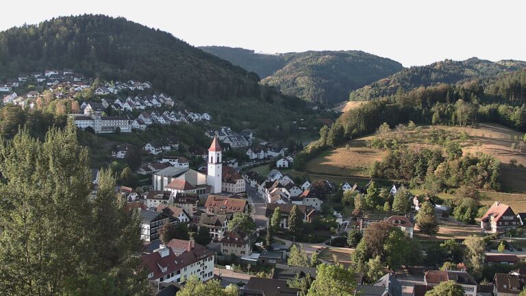 Dieses Bild zeigt eine Webcam-Aufnahme von Ottenhöfen, aufgenommen am Sonntag, den 23.08.2026 um 07:50 Uhr