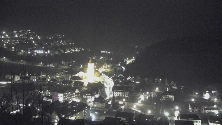 Dieses Bild zeigt eine Webcam-Aufnahme von Ottenhöfen, aufgenommen am Donnerstag, den 12.02.2026 um 19:30 Uhr