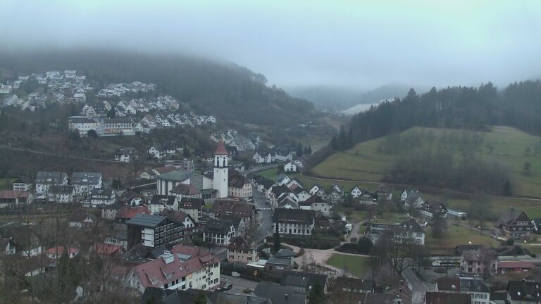 Dieses Bild zeigt eine Webcam-Aufnahme von Ottenhöfen, aufgenommen am Sonntag, den 15.02.2026 um 07:30 Uhr