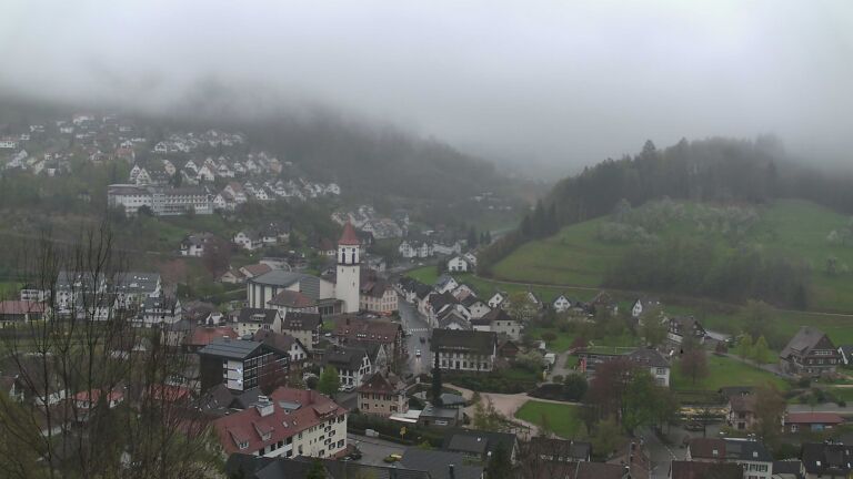 Dieses Bild zeigt eine Webcam-Aufnahme von Ottenhöfen, aufgenommen am Montag, den 13.04.2026 um 17:50 Uhr