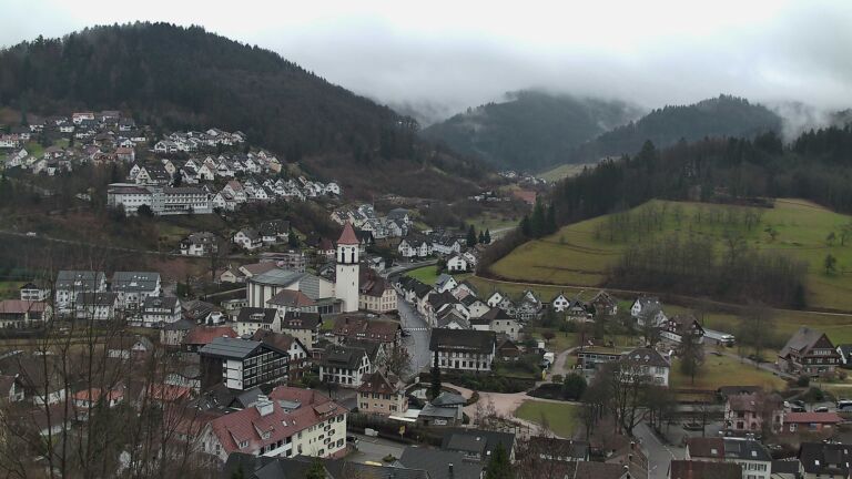 Dieses Bild zeigt eine Webcam-Aufnahme von Ottenhöfen, aufgenommen am Donnerstag, den 29.01.2026 um 13:50 Uhr