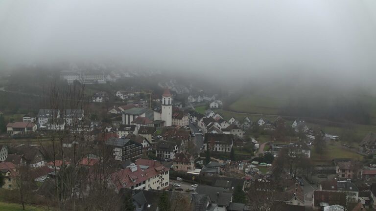 Dieses Bild zeigt eine Webcam-Aufnahme von Ottenhöfen, aufgenommen am Sonntag, den 14.12.2025 um 12:10 Uhr