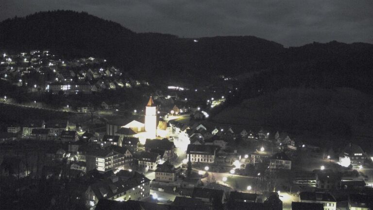 Dieses Bild zeigt eine Webcam-Aufnahme von Ottenhöfen, aufgenommen am Samstag, den 28.02.2026 um 22:30 Uhr