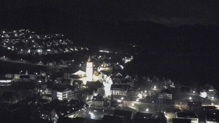 Dieses Bild zeigt eine Webcam-Aufnahme von Ottenhöfen, aufgenommen am Montag, den 16.02.2026 um 22:00 Uhr