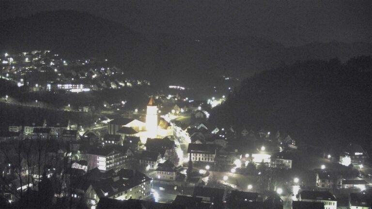 Dieses Bild zeigt eine Webcam-Aufnahme von Ottenhöfen, aufgenommen am Dienstag, den 27.01.2026 um 19:20 Uhr