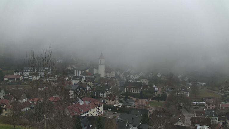 Dieses Bild zeigt eine Webcam-Aufnahme von Ottenhöfen, aufgenommen am Dienstag, den 16.12.2025 um 13:50 Uhr