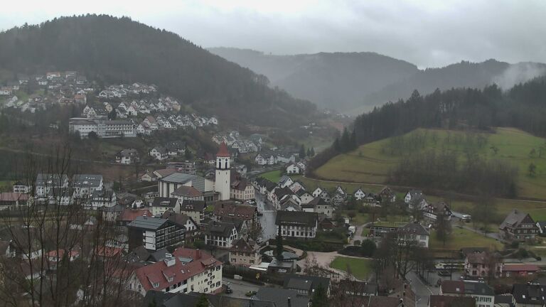 Dieses Bild zeigt eine Webcam-Aufnahme von Ottenhöfen, aufgenommen am Sonntag, den 22.02.2026 um 08:30 Uhr