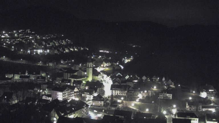 Dieses Bild zeigt eine Webcam-Aufnahme von Ottenhöfen, aufgenommen am Freitag, den 13.02.2026 um 21:00 Uhr