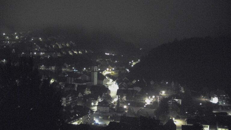 Dieses Bild zeigt eine Webcam-Aufnahme von Ottenhöfen, aufgenommen am Montag, den 19.10.2026 um 04:00 Uhr