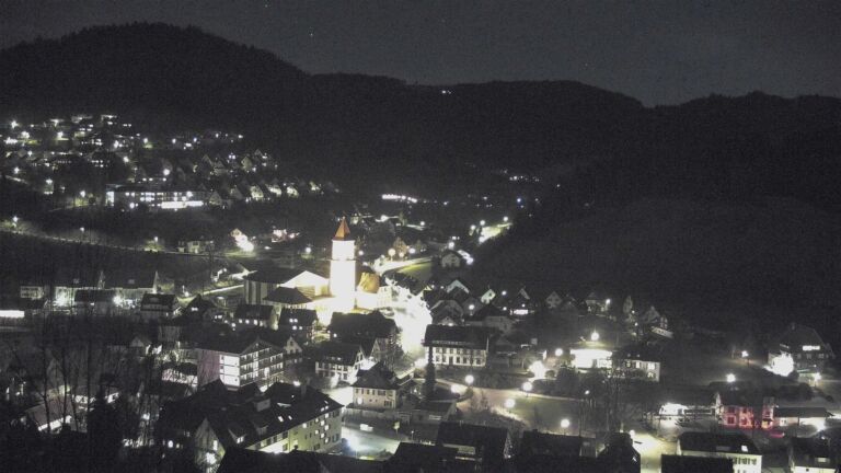 Dieses Bild zeigt eine Webcam-Aufnahme von Ottenhöfen, aufgenommen am Mittwoch, den 25.02.2026 um 19:10 Uhr