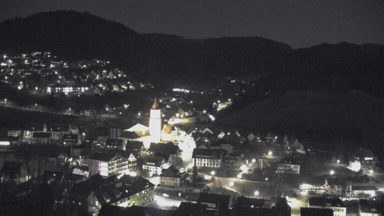 Dieses Bild zeigt eine Webcam-Aufnahme von Ottenhöfen, aufgenommen am Donnerstag, den 26.02.2026 um 21:00 Uhr