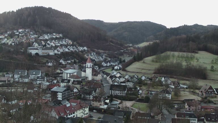 Dieses Bild zeigt eine Webcam-Aufnahme von Ottenhöfen, aufgenommen am Sonntag, den 08.02.2026 um 07:40 Uhr