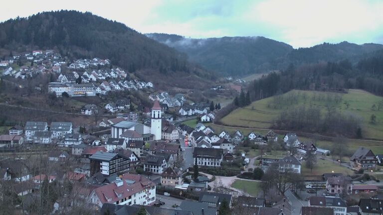Dieses Bild zeigt eine Webcam-Aufnahme von Ottenhöfen, aufgenommen am Samstag, den 14.02.2026 um 07:30 Uhr