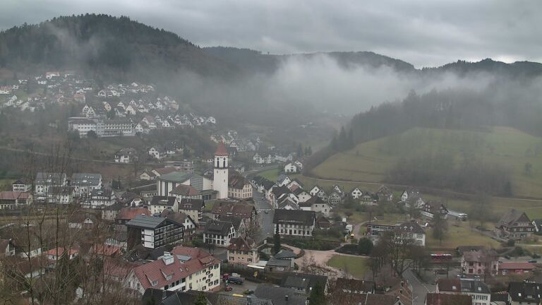 Dieses Bild zeigt eine Webcam-Aufnahme von Ottenhöfen, aufgenommen am Dienstag, den 03.02.2026 um 13:50 Uhr