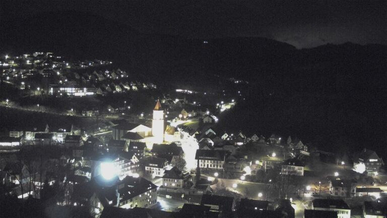 Dieses Bild zeigt eine Webcam-Aufnahme von Ottenhöfen, aufgenommen am Montag, den 16.02.2026 um 19:50 Uhr