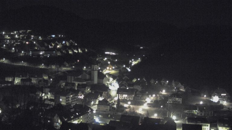 Dieses Bild zeigt eine Webcam-Aufnahme von Ottenhöfen, aufgenommen am Samstag, den 27.12.2025 um 01:00 Uhr