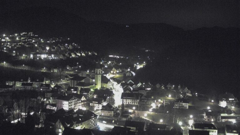 Dieses Bild zeigt eine Webcam-Aufnahme von Ottenhöfen, aufgenommen am Freitag, den 13.02.2026 um 20:10 Uhr