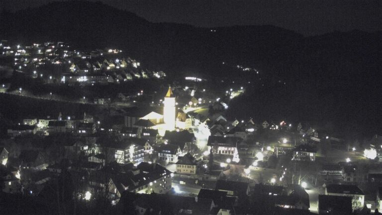 Dieses Bild zeigt eine Webcam-Aufnahme von Ottenhöfen, aufgenommen am Dienstag, den 16.12.2025 um 22:00 Uhr