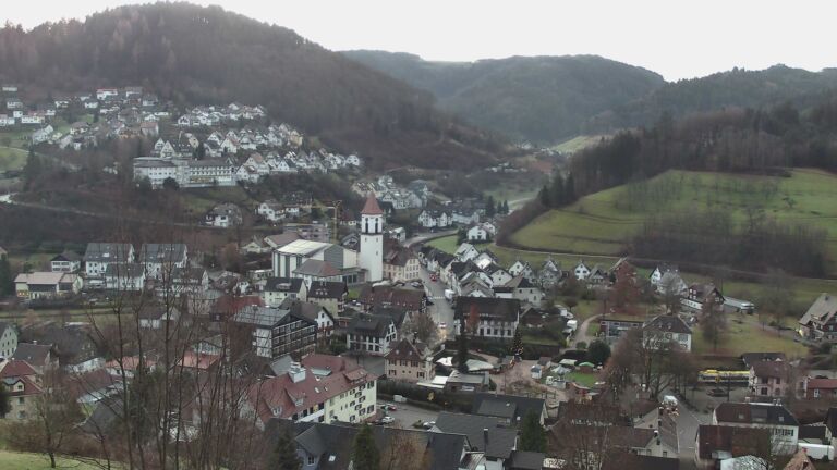 Dieses Bild zeigt eine Webcam-Aufnahme von Ottenhöfen, aufgenommen am Freitag, den 12.12.2025 um 08:00 Uhr