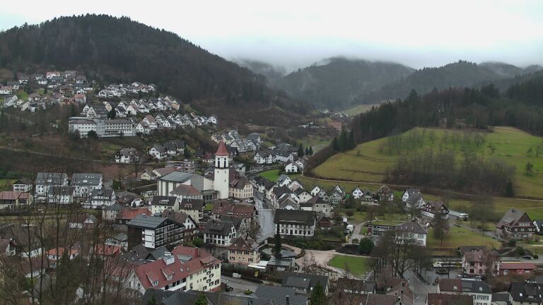 Dieses Bild zeigt eine Webcam-Aufnahme von Ottenhöfen, aufgenommen am Samstag, den 21.02.2026 um 14:10 Uhr