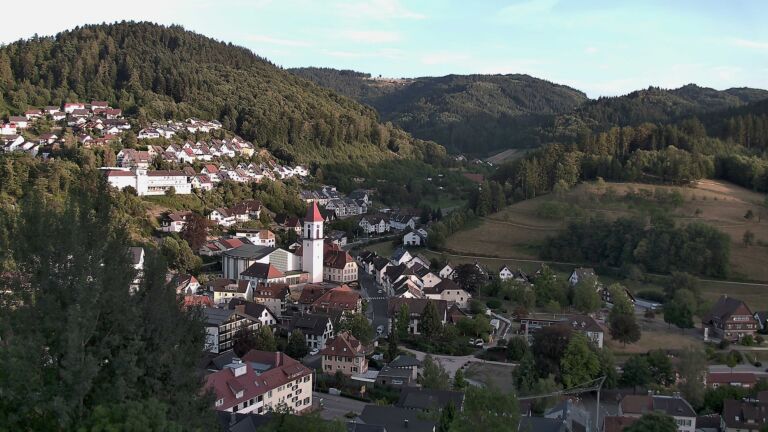 Dieses Bild zeigt eine Webcam-Aufnahme von Ottenhöfen, aufgenommen am Sonntag, den 09.08.2026 um 20:00 Uhr
