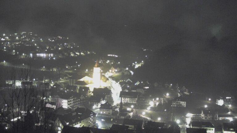 Dieses Bild zeigt eine Webcam-Aufnahme von Ottenhöfen, aufgenommen am Mittwoch, den 28.01.2026 um 19:10 Uhr