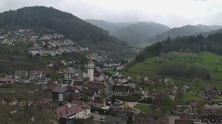 Dieses Bild zeigt eine Webcam-Aufnahme von Ottenhöfen, aufgenommen am Dienstag, den 14.04.2026 um 13:00 Uhr