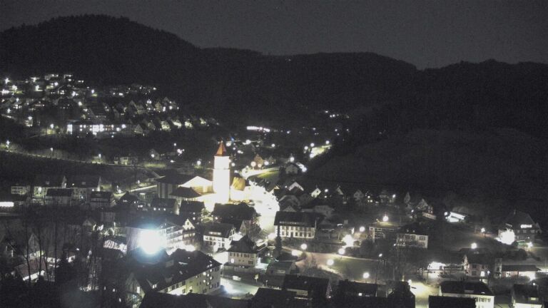 Dieses Bild zeigt eine Webcam-Aufnahme von Ottenhöfen, aufgenommen am Donnerstag, den 26.02.2026 um 20:10 Uhr