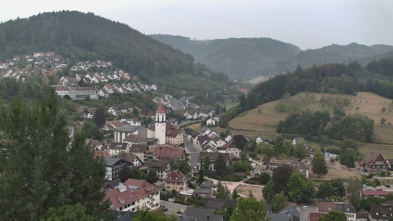Dieses Bild zeigt eine Webcam-Aufnahme von Ottenhöfen, aufgenommen am Montag, den 17.08.2026 um 08:10 Uhr