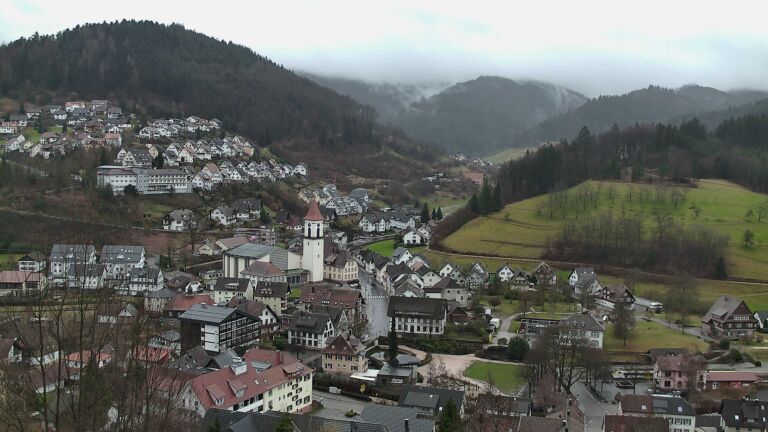 Dieses Bild zeigt eine Webcam-Aufnahme von Ottenhöfen, aufgenommen am Samstag, den 21.02.2026 um 16:10 Uhr