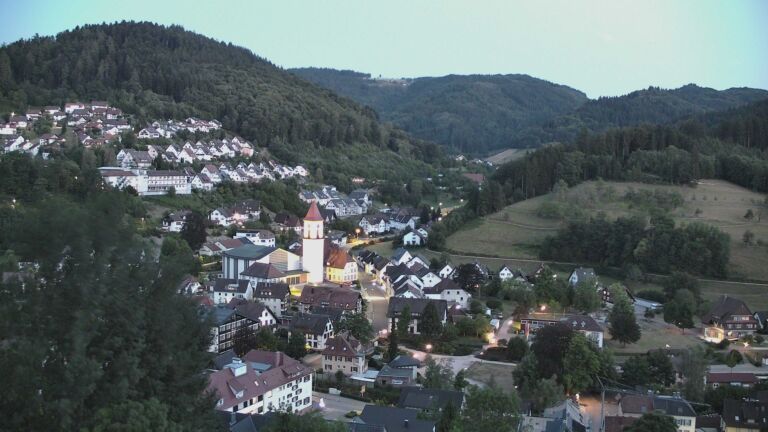 Dieses Bild zeigt eine Webcam-Aufnahme von Ottenhöfen, aufgenommen am Sonntag, den 02.08.2026 um 21:30 Uhr