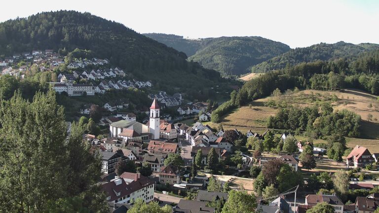 Dieses Bild zeigt eine Webcam-Aufnahme von Ottenhöfen, aufgenommen am Freitag, den 07.08.2026 um 08:30 Uhr
