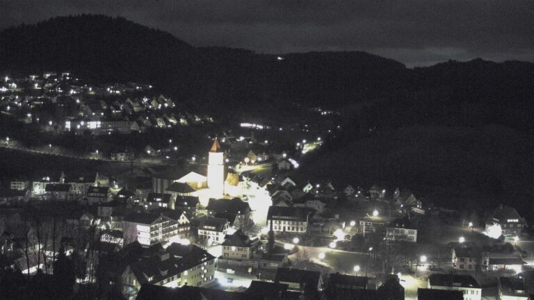 Dieses Bild zeigt eine Webcam-Aufnahme von Ottenhöfen, aufgenommen am Samstag, den 28.02.2026 um 20:50 Uhr