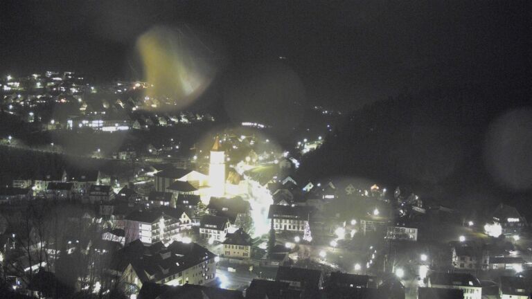 Dieses Bild zeigt eine Webcam-Aufnahme von Ottenhöfen, aufgenommen am Freitag, den 09.01.2026 um 19:30 Uhr