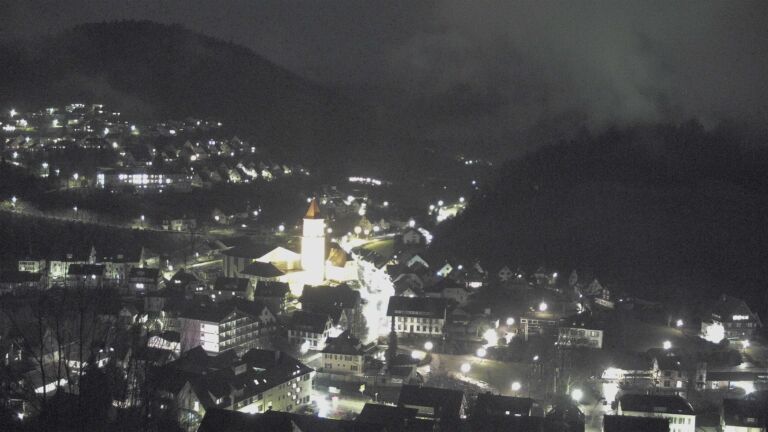 Dieses Bild zeigt eine Webcam-Aufnahme von Ottenhöfen, aufgenommen am Mittwoch, den 28.01.2026 um 19:50 Uhr