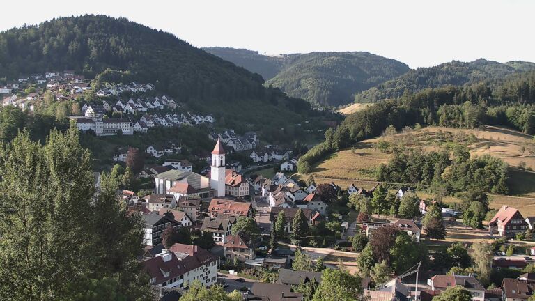Dieses Bild zeigt eine Webcam-Aufnahme von Ottenhöfen, aufgenommen am Dienstag, den 28.07.2026 um 07:50 Uhr