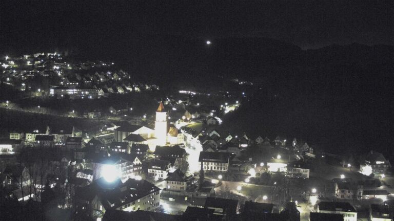 Dieses Bild zeigt eine Webcam-Aufnahme von Ottenhöfen, aufgenommen am Donnerstag, den 19.02.2026 um 19:30 Uhr