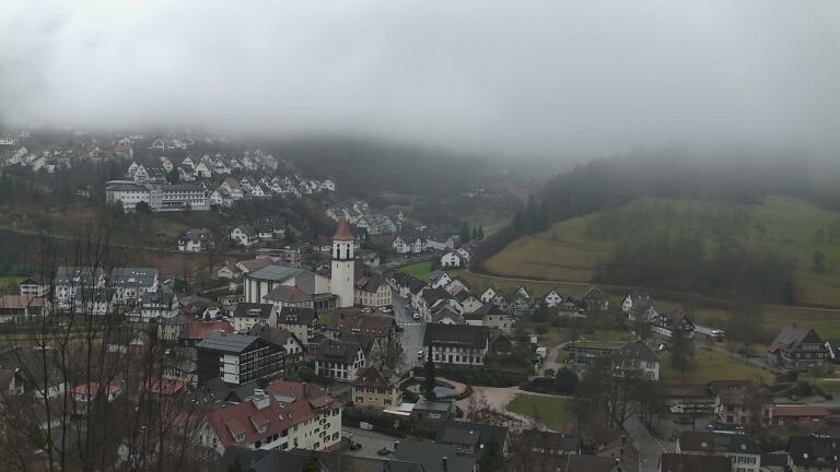 Dieses Bild zeigt eine Webcam-Aufnahme von Ottenhöfen, aufgenommen am Samstag, den 14.02.2026 um 13:00 Uhr