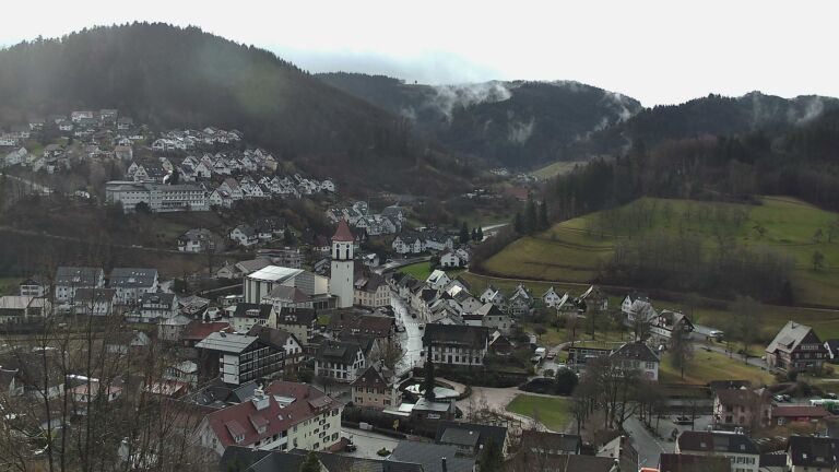 Dieses Bild zeigt eine Webcam-Aufnahme von Ottenhöfen, aufgenommen am Freitag, den 13.02.2026 um 09:50 Uhr