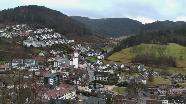 Dieses Bild zeigt eine Webcam-Aufnahme von Ottenhöfen, aufgenommen am Donnerstag, den 12.02.2026 um 09:10 Uhr