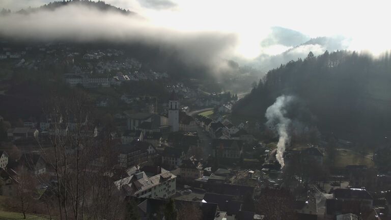 Dieses Bild zeigt eine Webcam-Aufnahme von Ottenhöfen, aufgenommen am Samstag, den 13.12.2025 um 12:50 Uhr