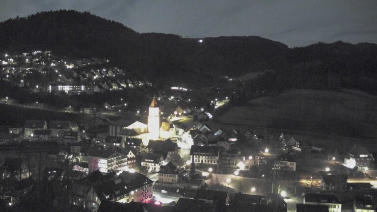 Dieses Bild zeigt eine Webcam-Aufnahme von Ottenhöfen, aufgenommen am Sonntag, den 01.02.2026 um 21:00 Uhr